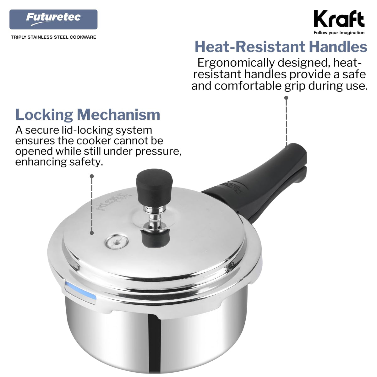 3 Litres Stainless Steel Pressure Cooker B802370