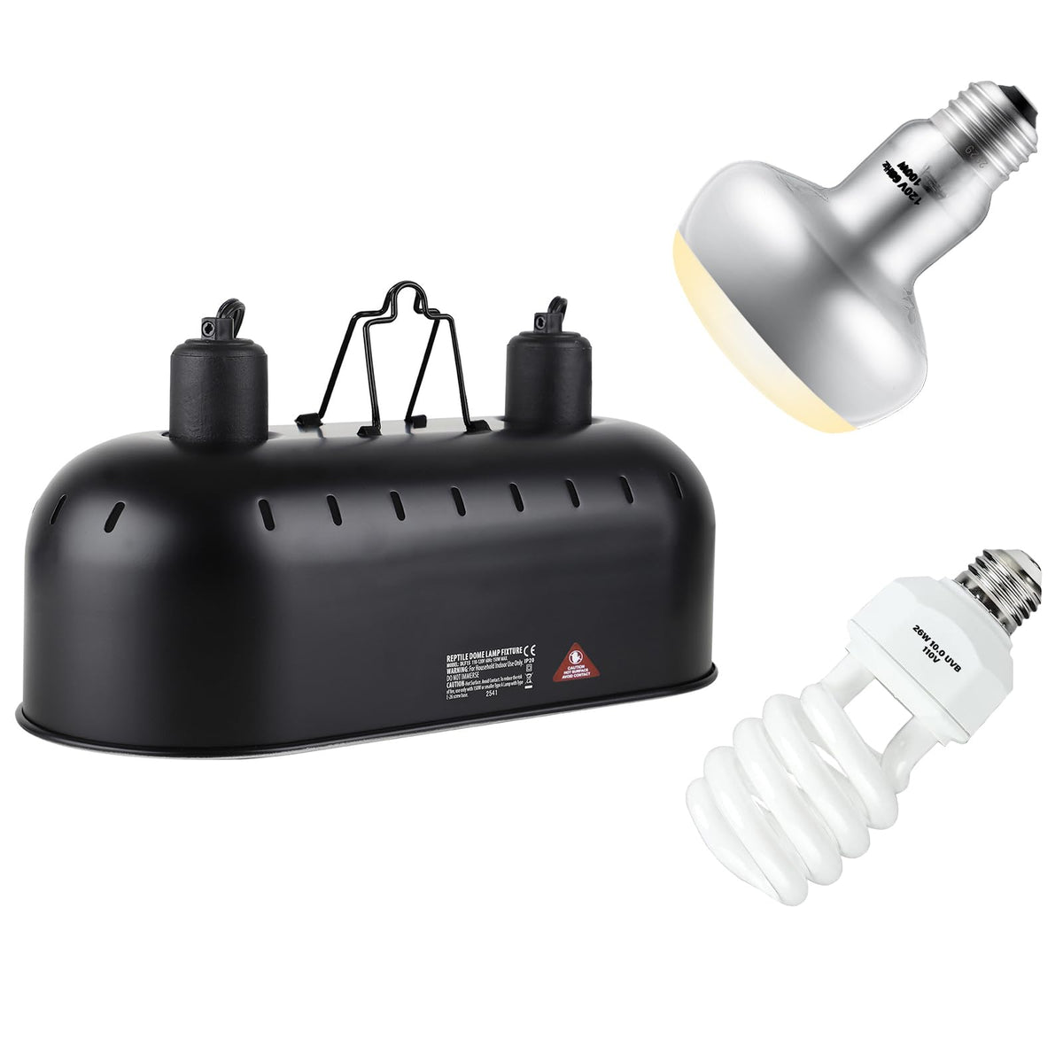 15inch Dual Reptile Light Fixture with Bulb Kit X445