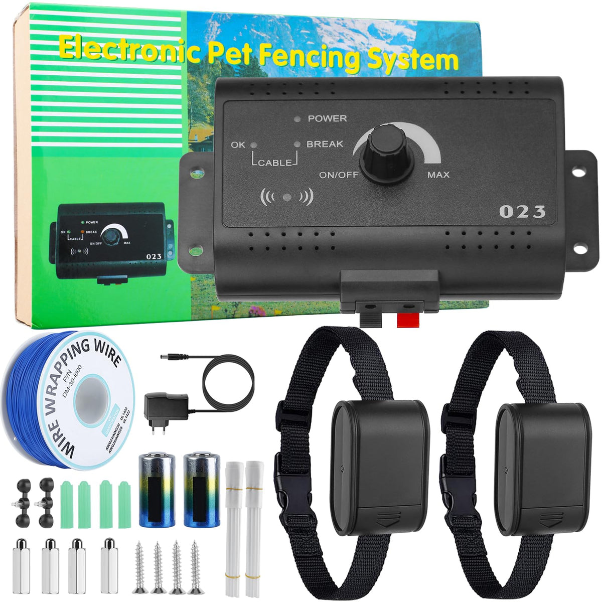 Electric Dog Fence System with Dual Waterproof Shock Collars B45976