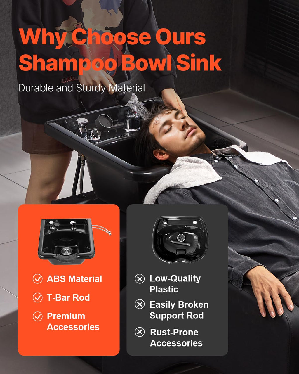 Black ABS Plastic Shampoo Basin N264346