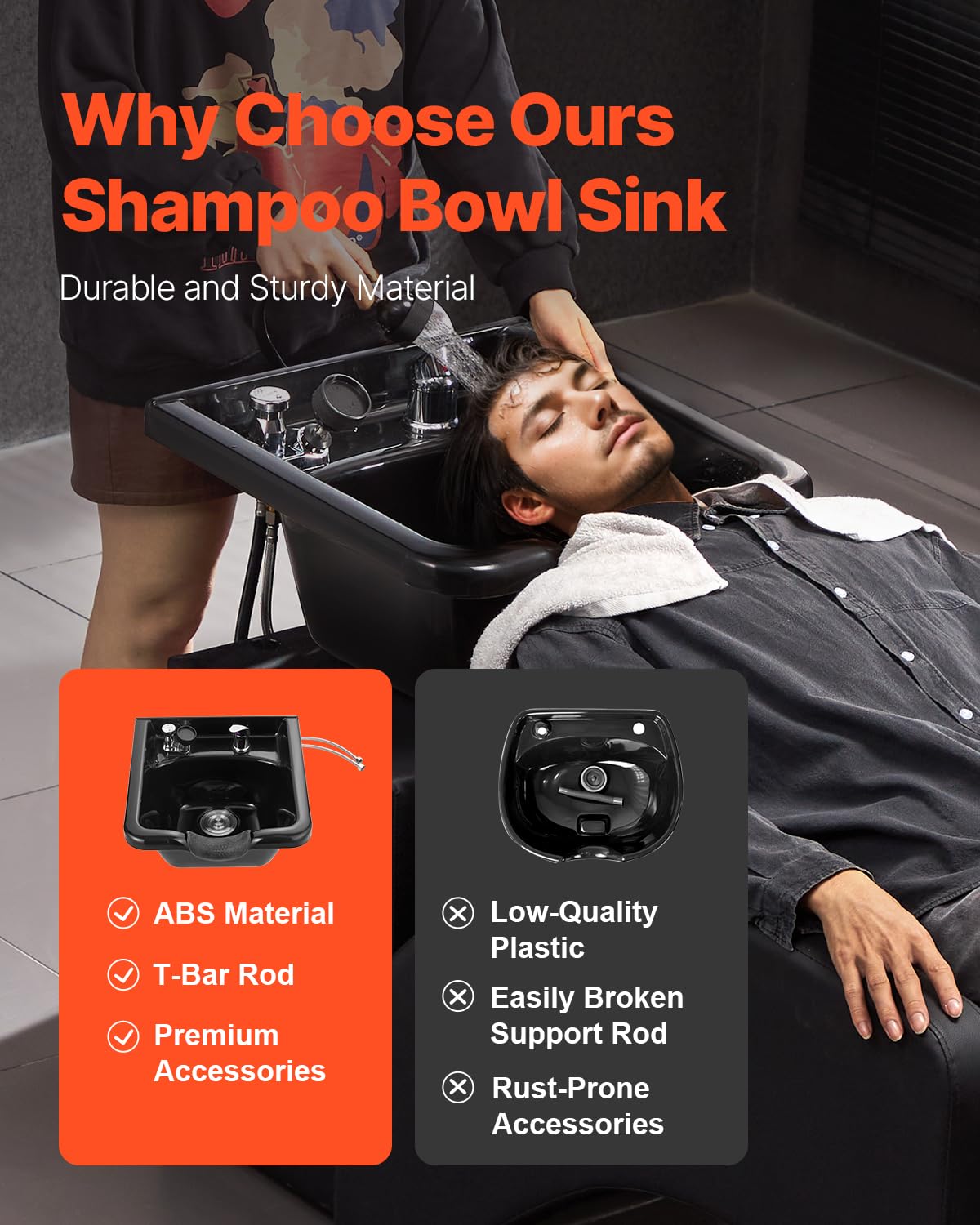 Black ABS Plastic Shampoo Basin N264346