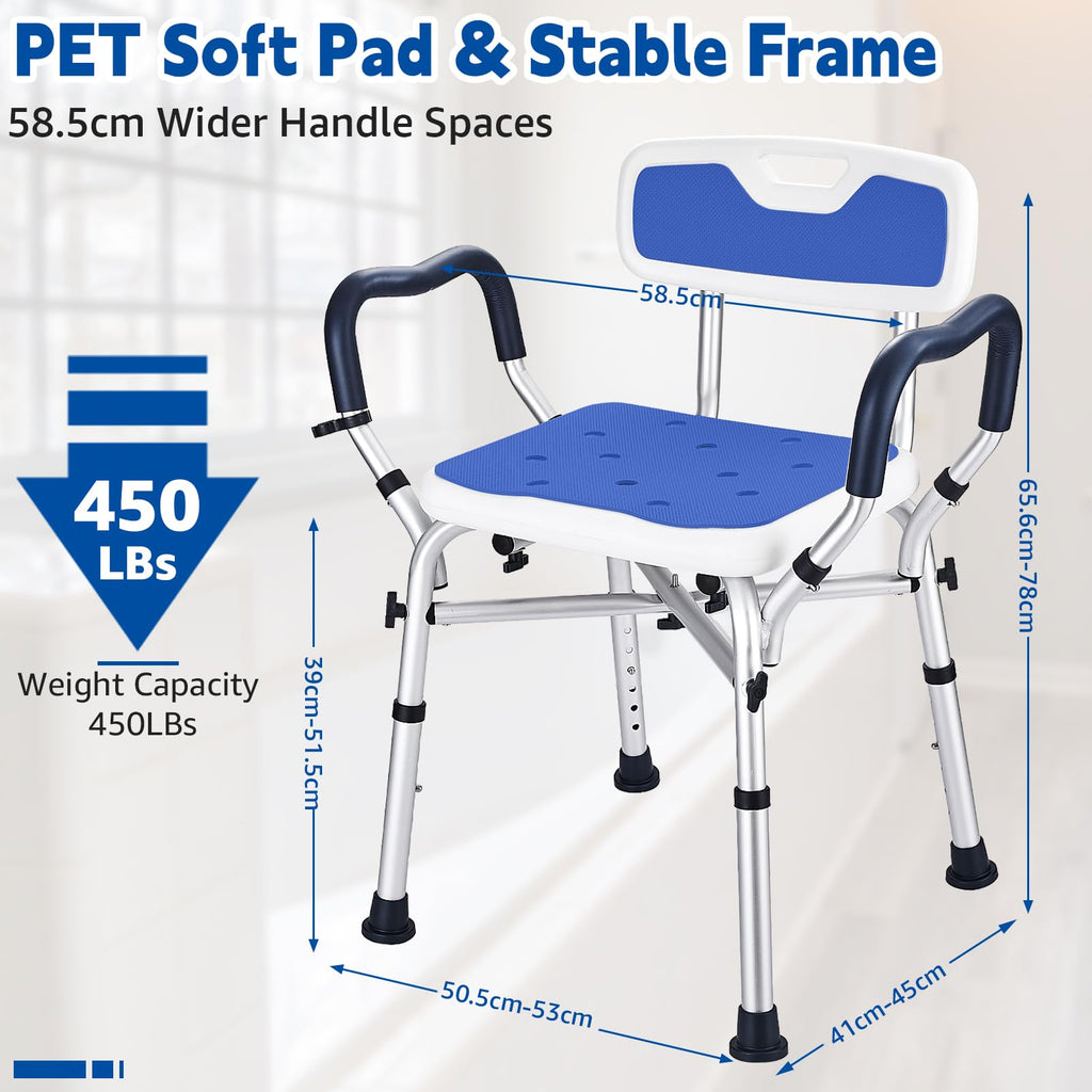 Blue Adjustable Shower Chair U2529