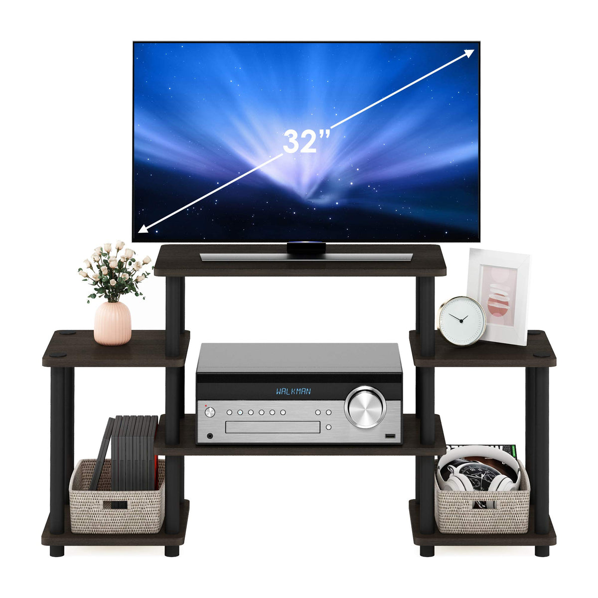 Dark Brown/Black Entertainment TV Stands C2056