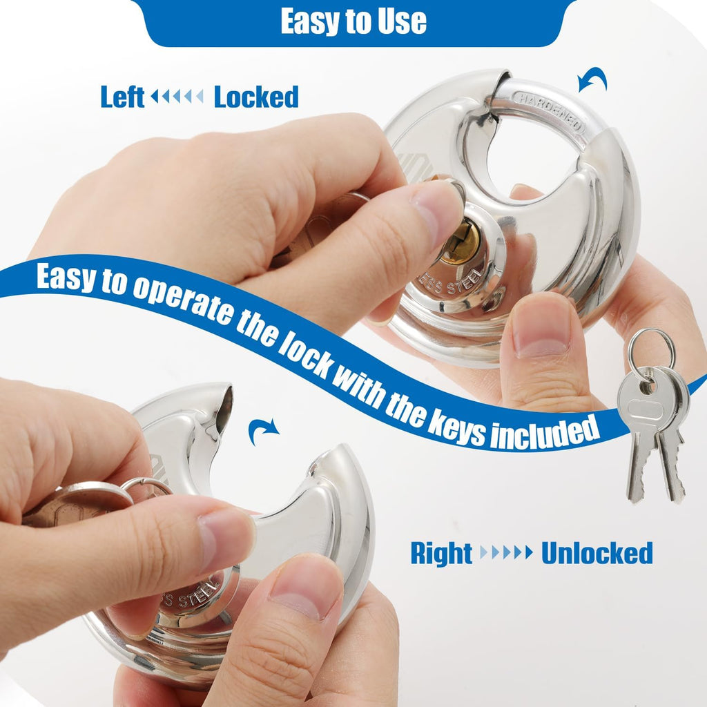 Keyed-Alike Disc Padlock 4-Pack N9663