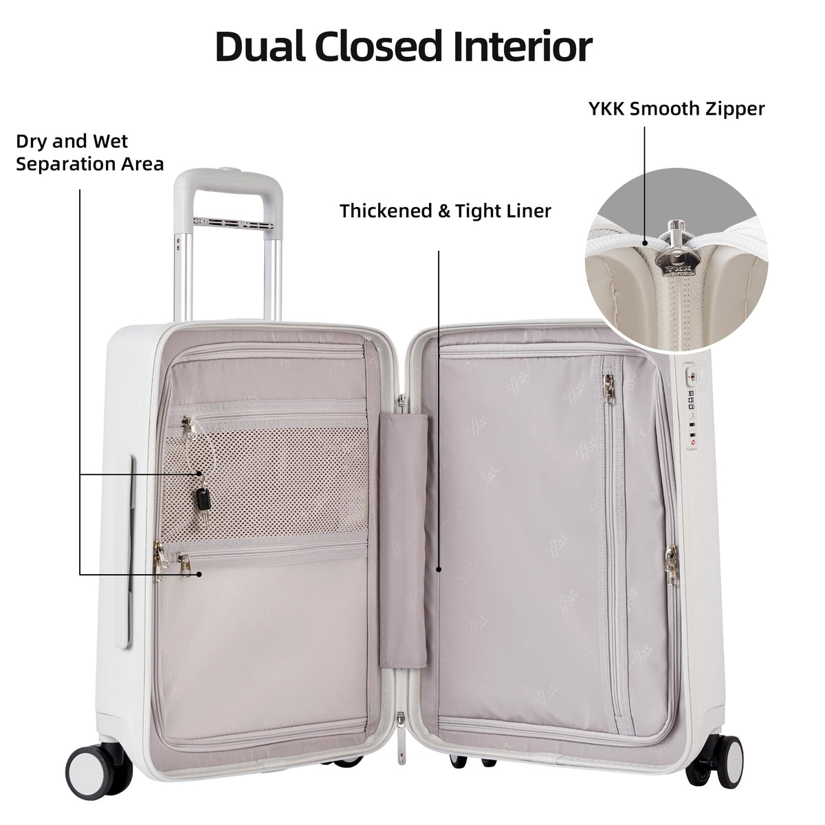 20 Inch Lightweight Hard Shell Carry On Luggage with Spinner Wheels I107