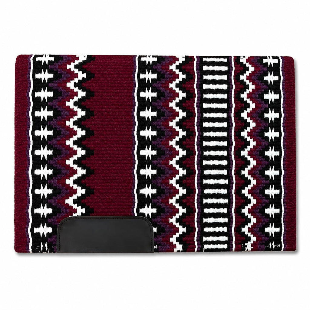 Burgundy Black White Tribal Horse Saddle Pad N404164