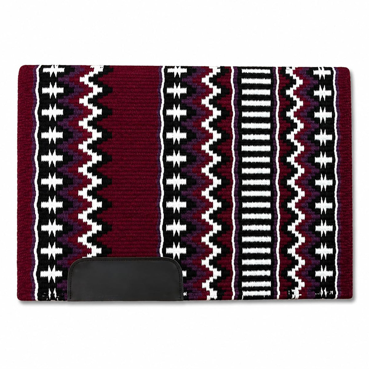 Burgundy Black White Tribal Horse Saddle Pad N404164