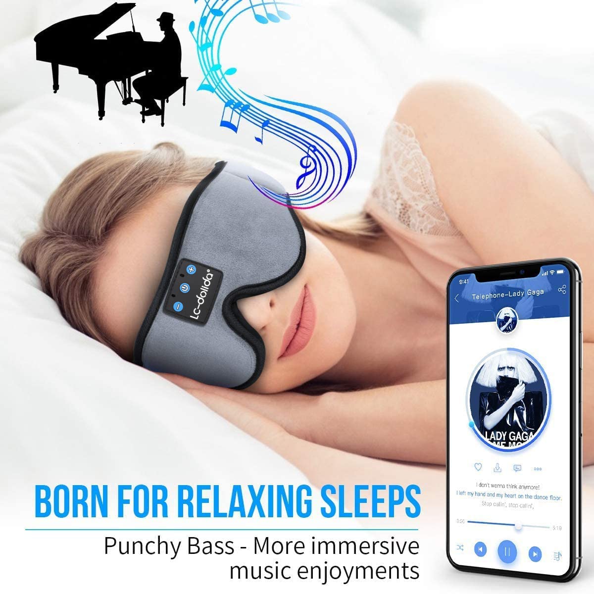 Sleep Mask with Bluetooth Headphones Cotton B5611