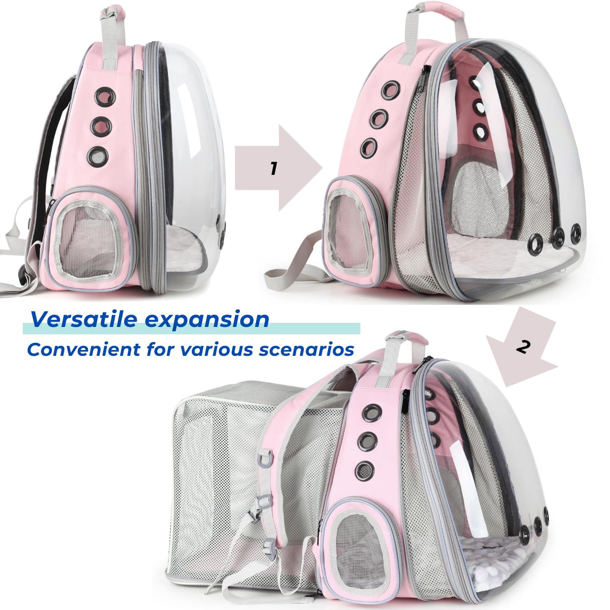 Expandable Cat Backpack with Mini Fan R589932