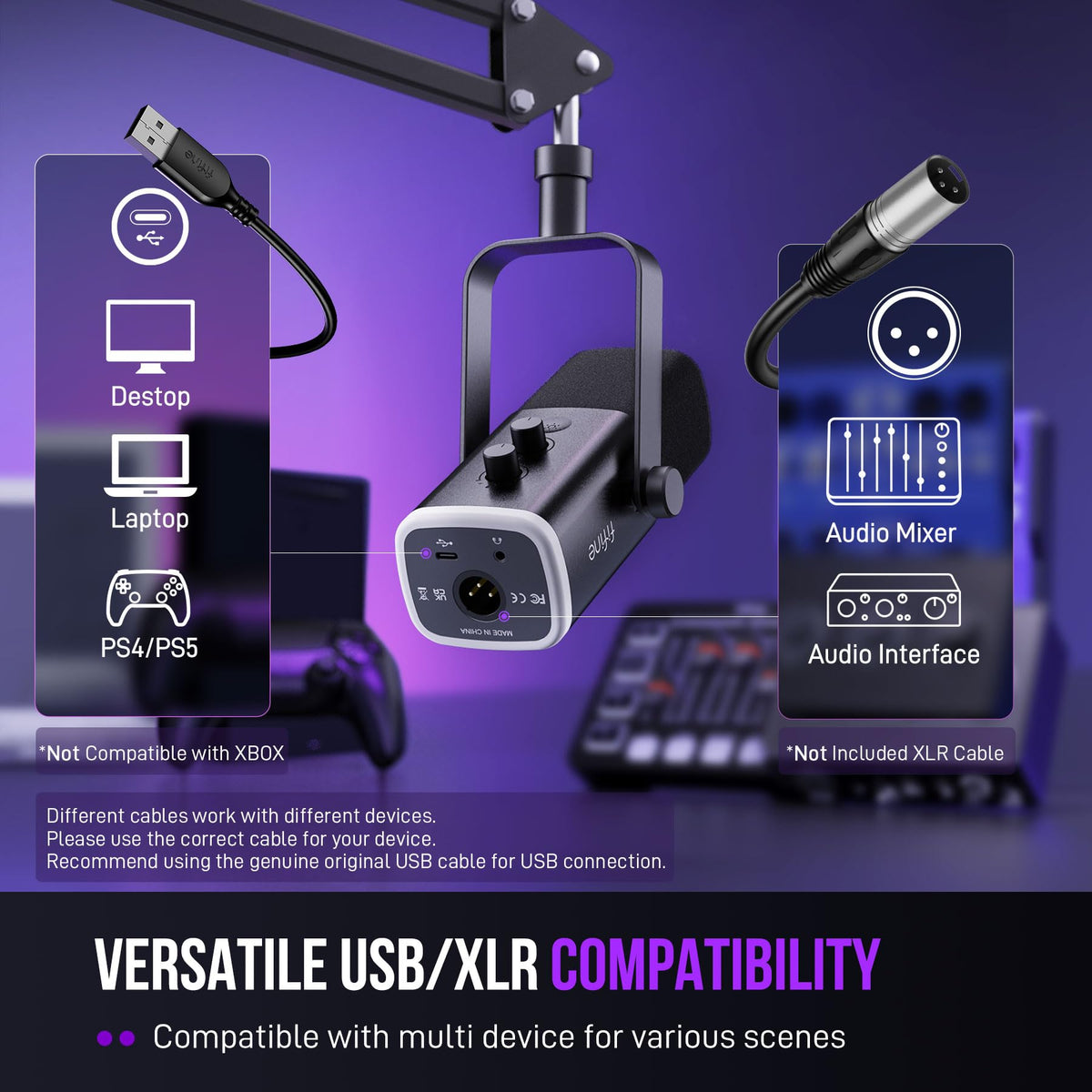 Dynamic XLR/USB Gaming Microphone Set S49169