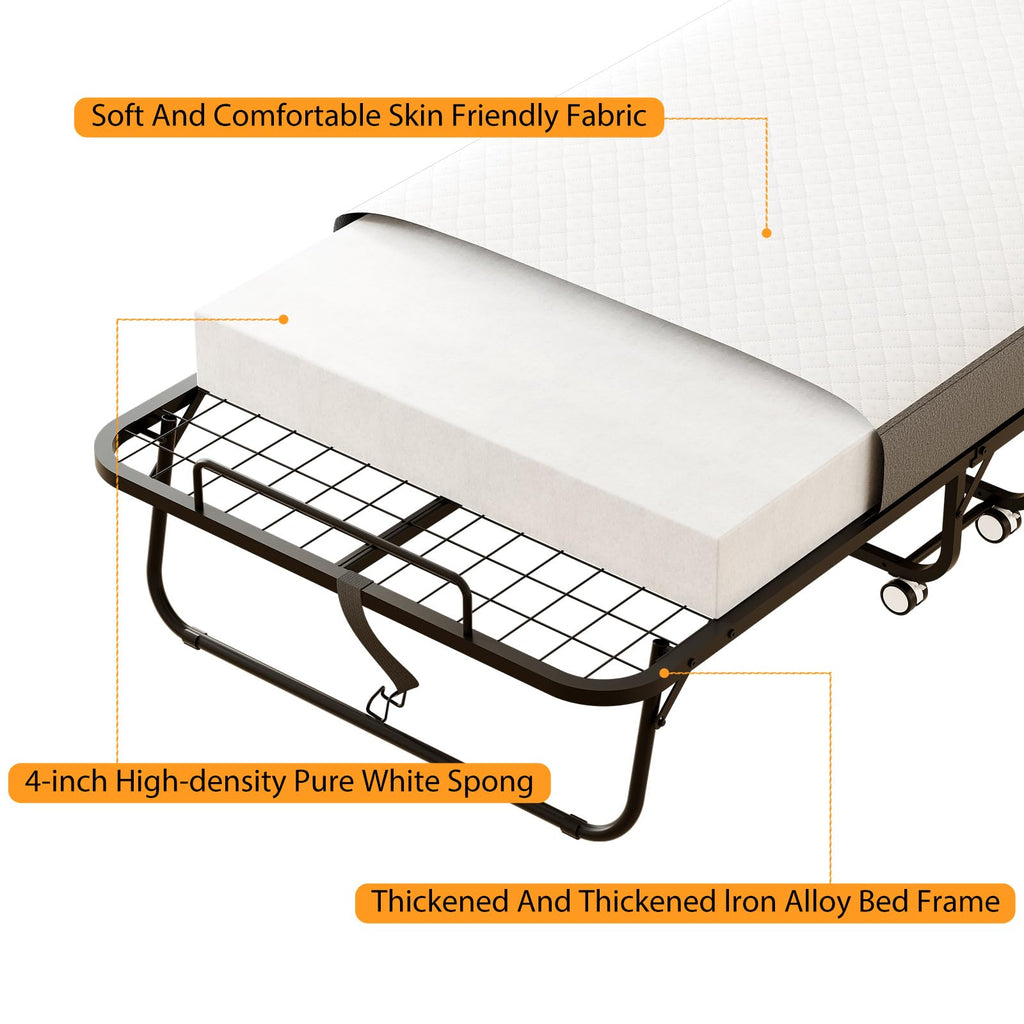 Folding Bed with Memory Foam Mattress Y306999
