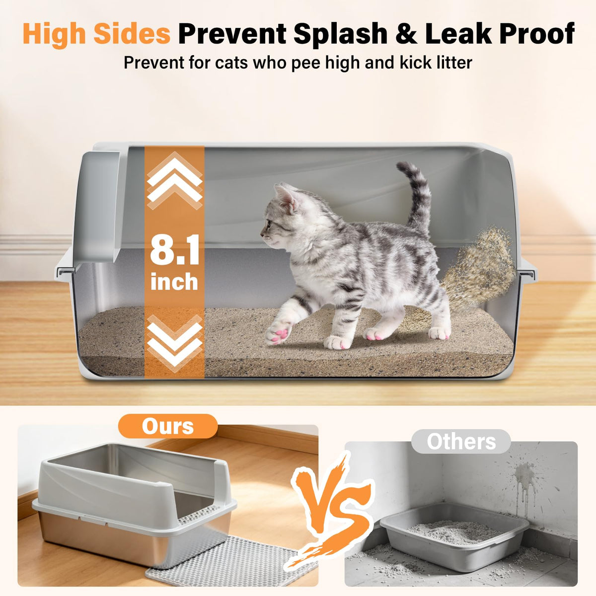 Stainless Steel Cat Litter Box O9860