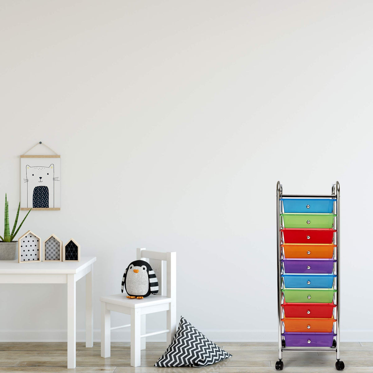 10 Drawer Rolling Storage Cart W6387