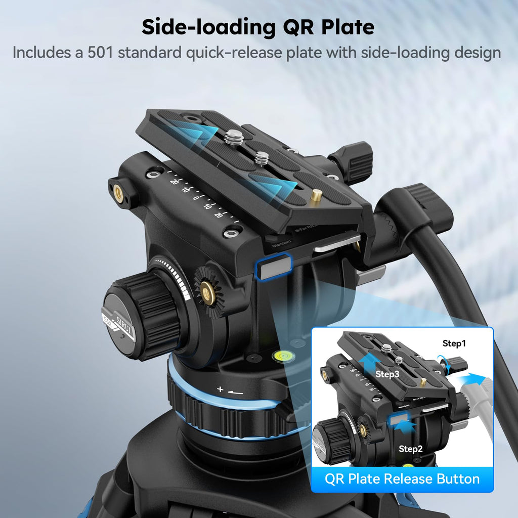 Carbon Fiber Video Tripod with Fluid Head T74326