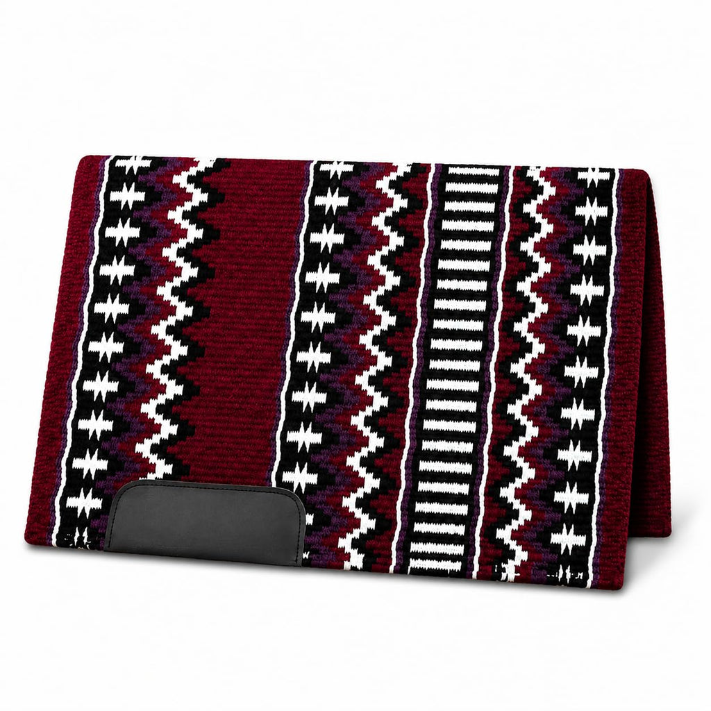 Burgundy Black White Tribal Horse Saddle Pad N404164