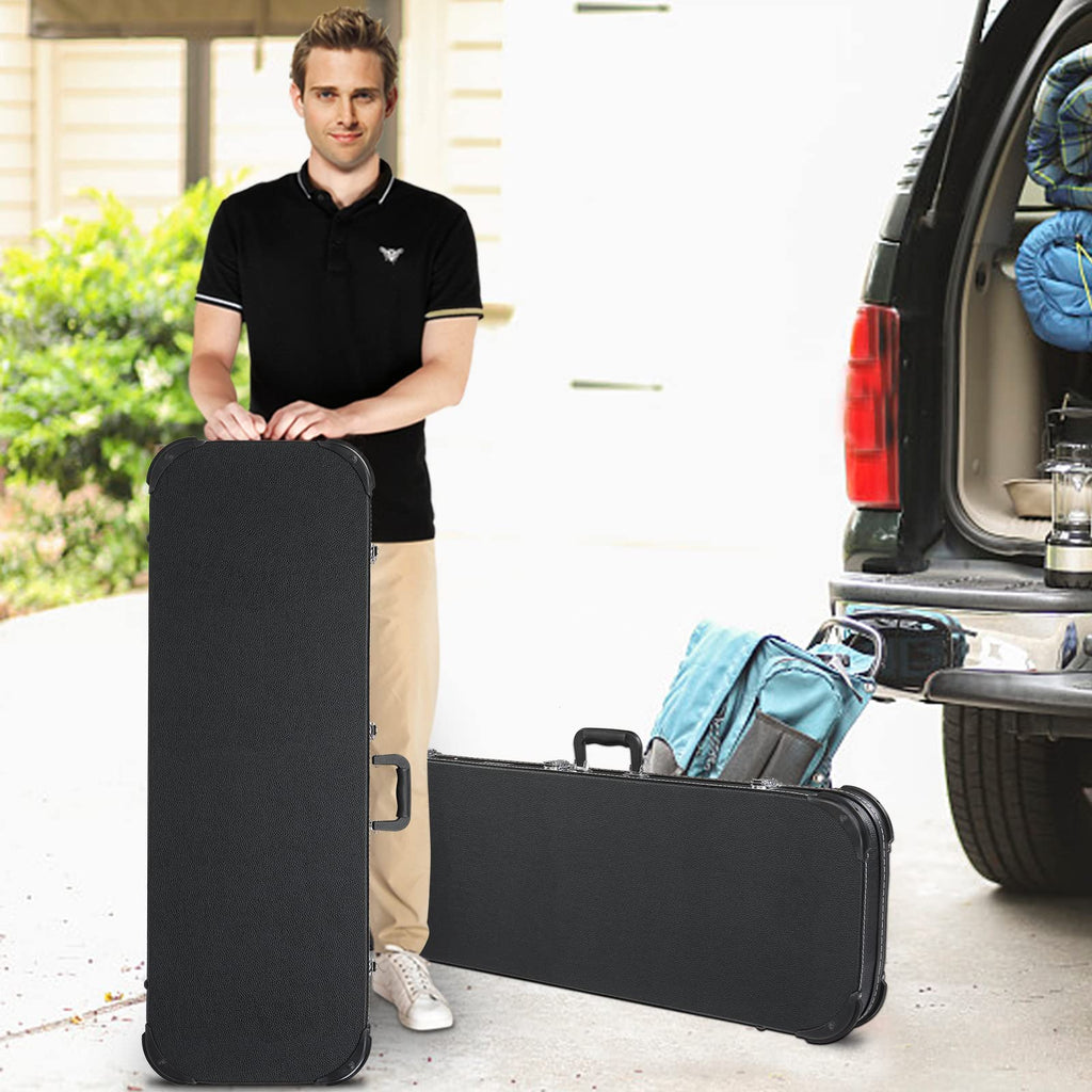 Black Electric Guitar Wood Hard Case with Handle J339429