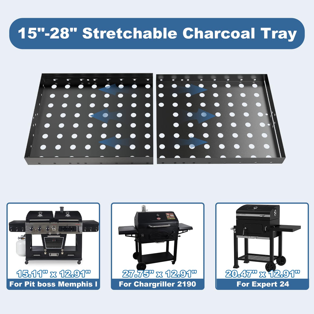 Adjustable Charcoal Grill Basket Ash Pan A850547