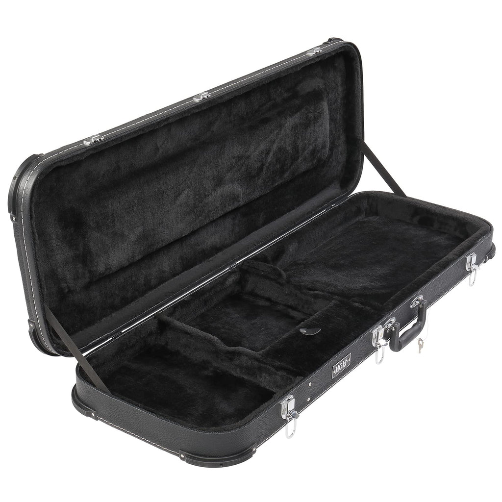 Black Electric Guitar Wood Hard Case with Handle J339429