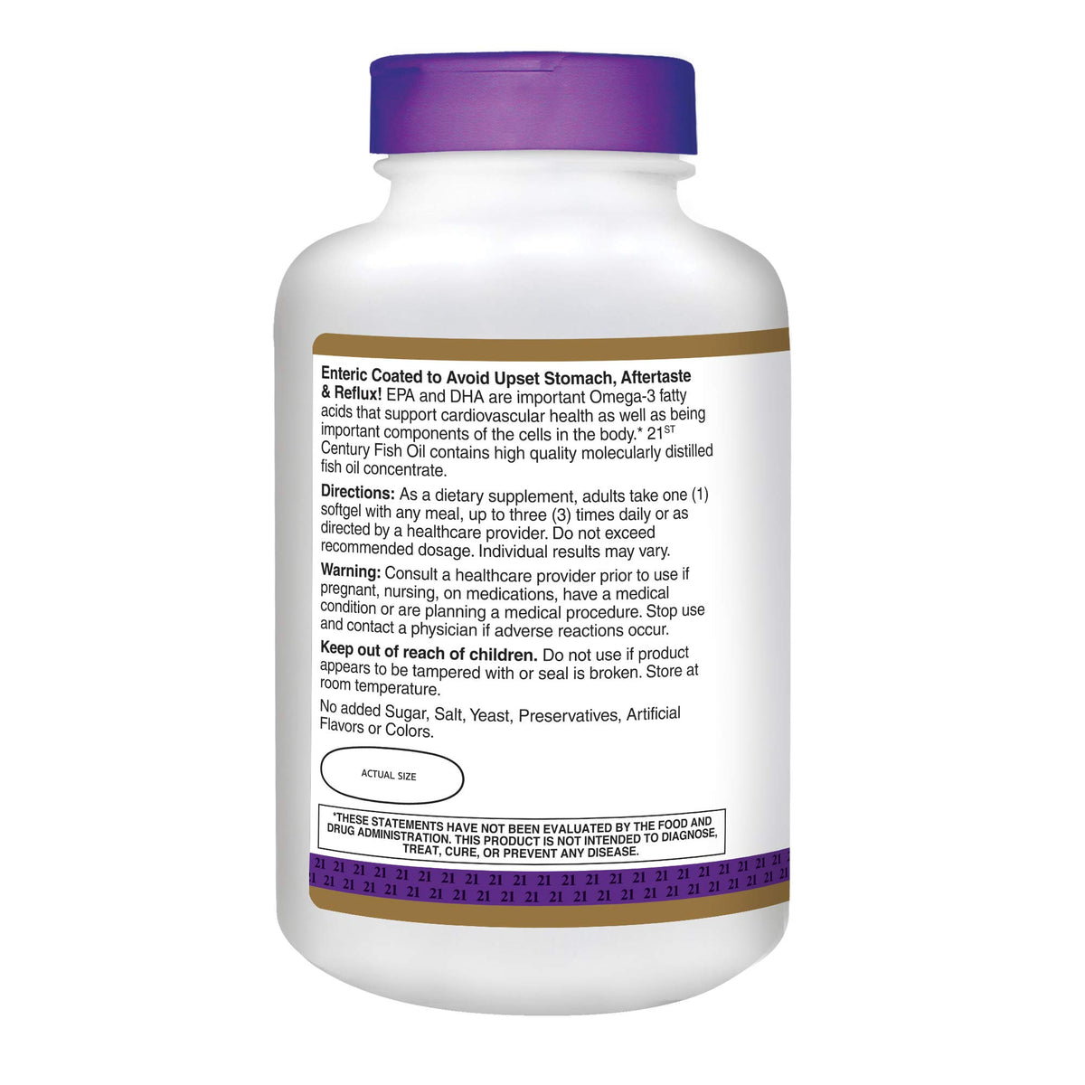 Fish Oil 1000 mg Enteric Coated Softgels 180-Count Pack of 2 A669259