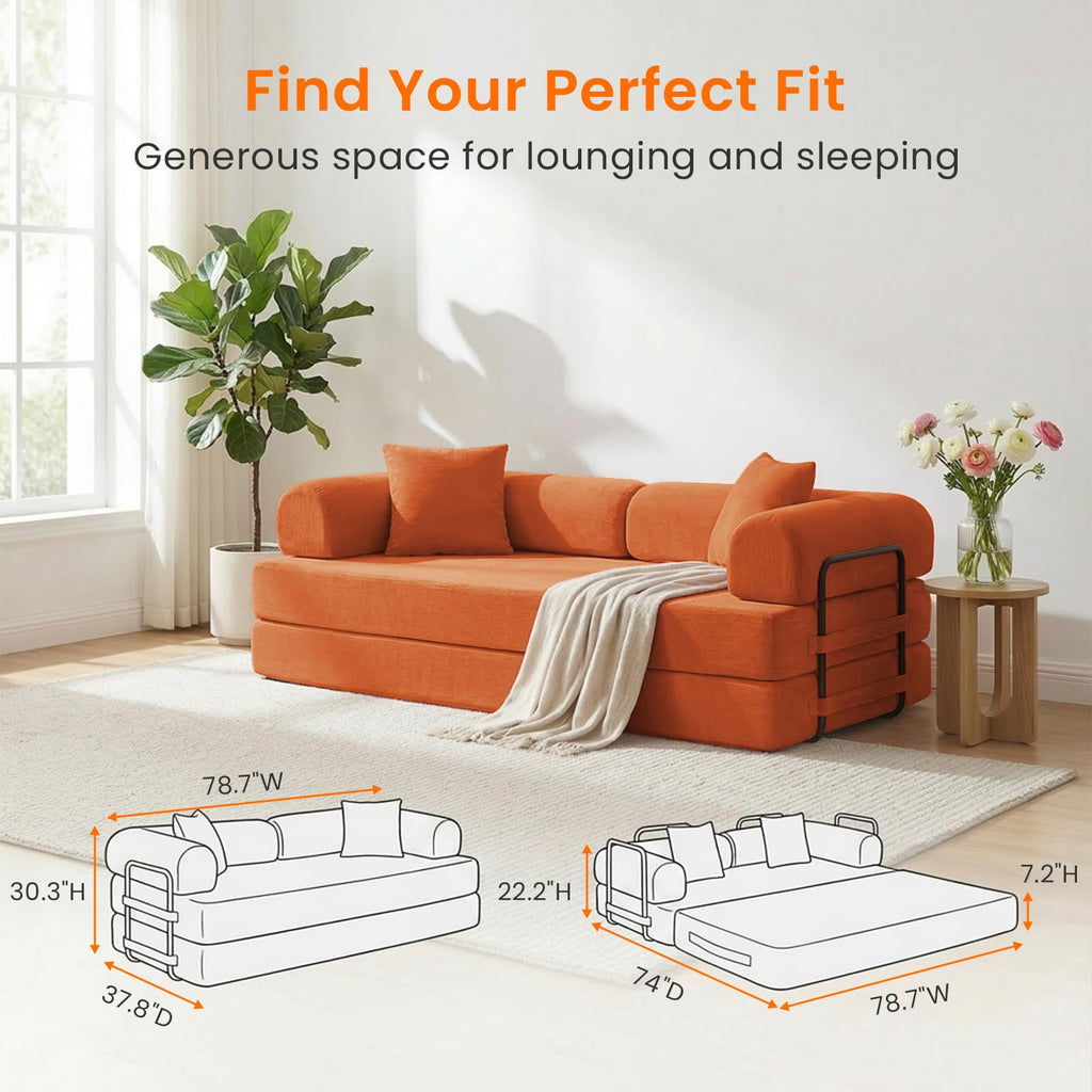 4-in-1 King Convertible Floor Sofa Bed A698824