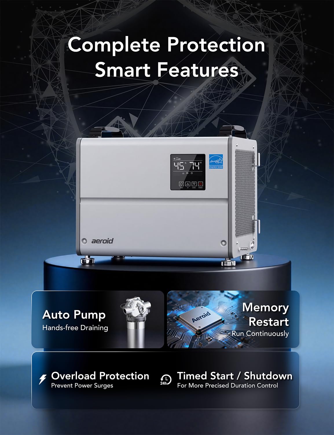 70 Pints Commercial Dehumidifier with Pump and Drain B3338