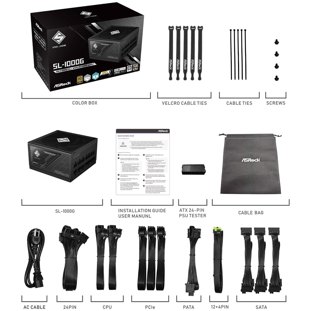 1000W 80 Plus Gold Full Modular Power Supply I686