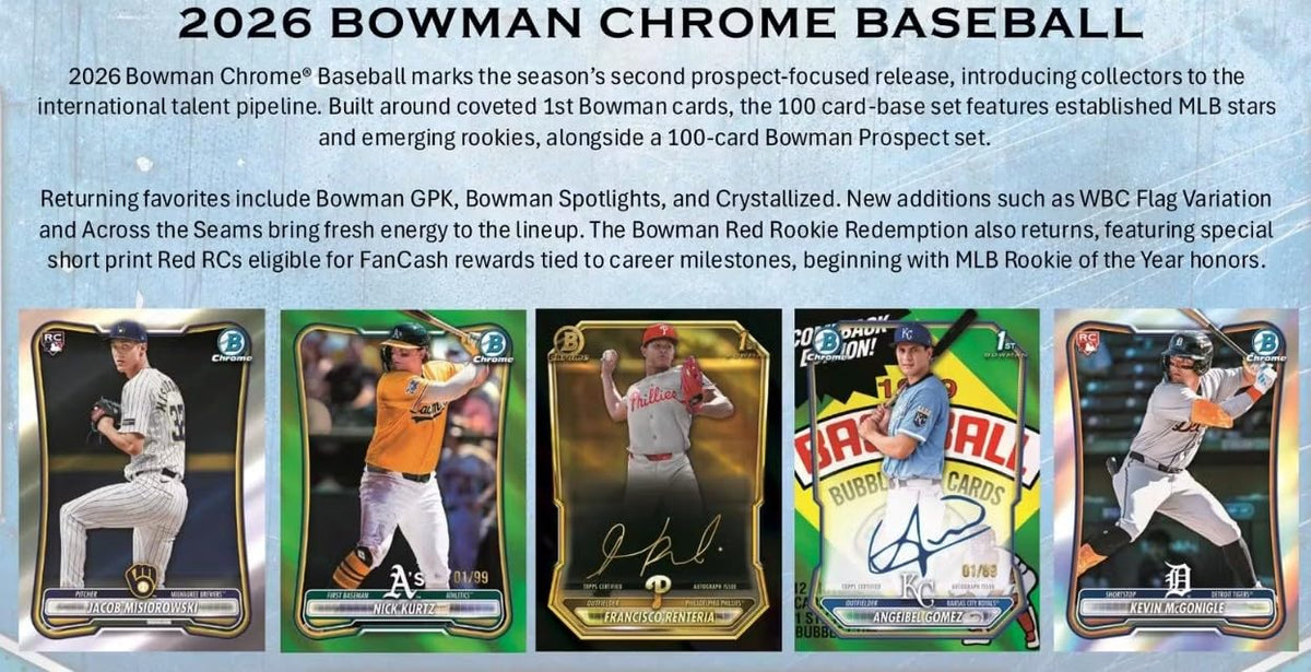 2026 Bowman Chrome Baseball Trading Card Mega Box X445536
