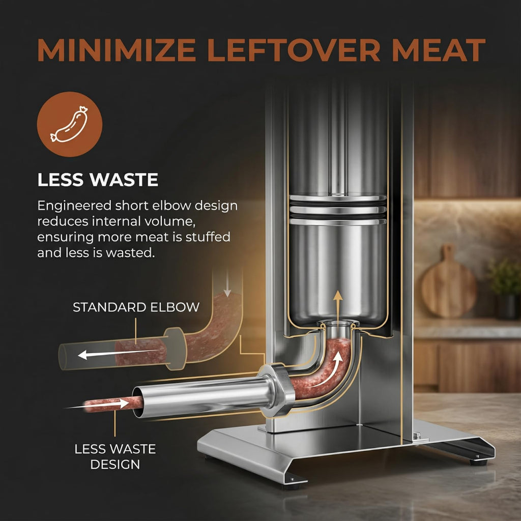 7 L Vertical Stainless Steel Sausage Stuffer with 4 Stuffing Tubes E4513