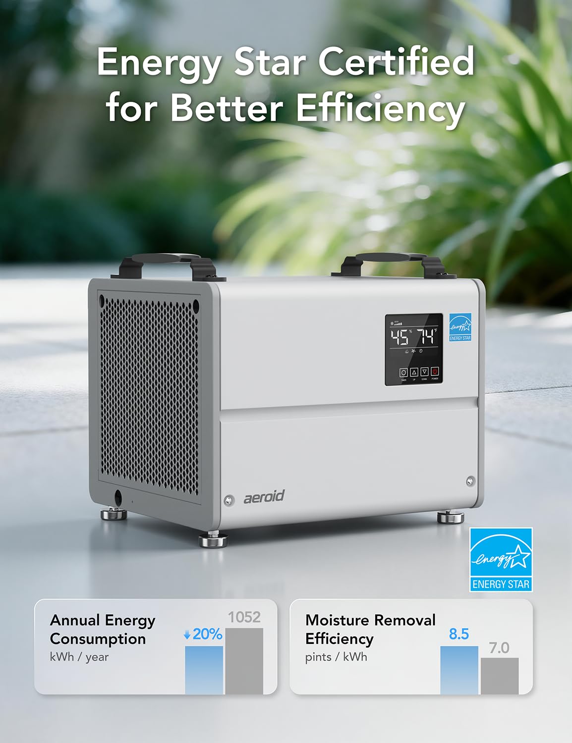 70 Pints Commercial Dehumidifier with Pump and Drain B3338