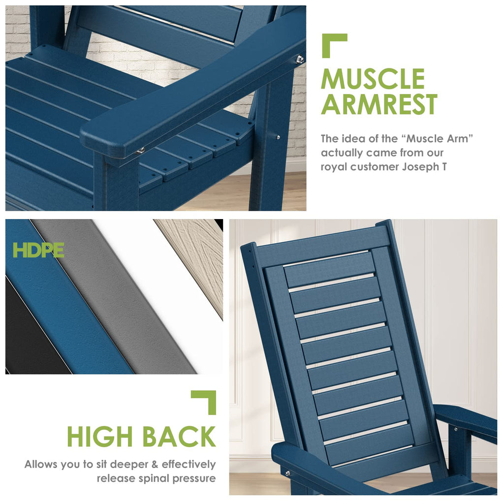 Oversized Outdoor Rocking Chairs Set of 2 Blue Q57279