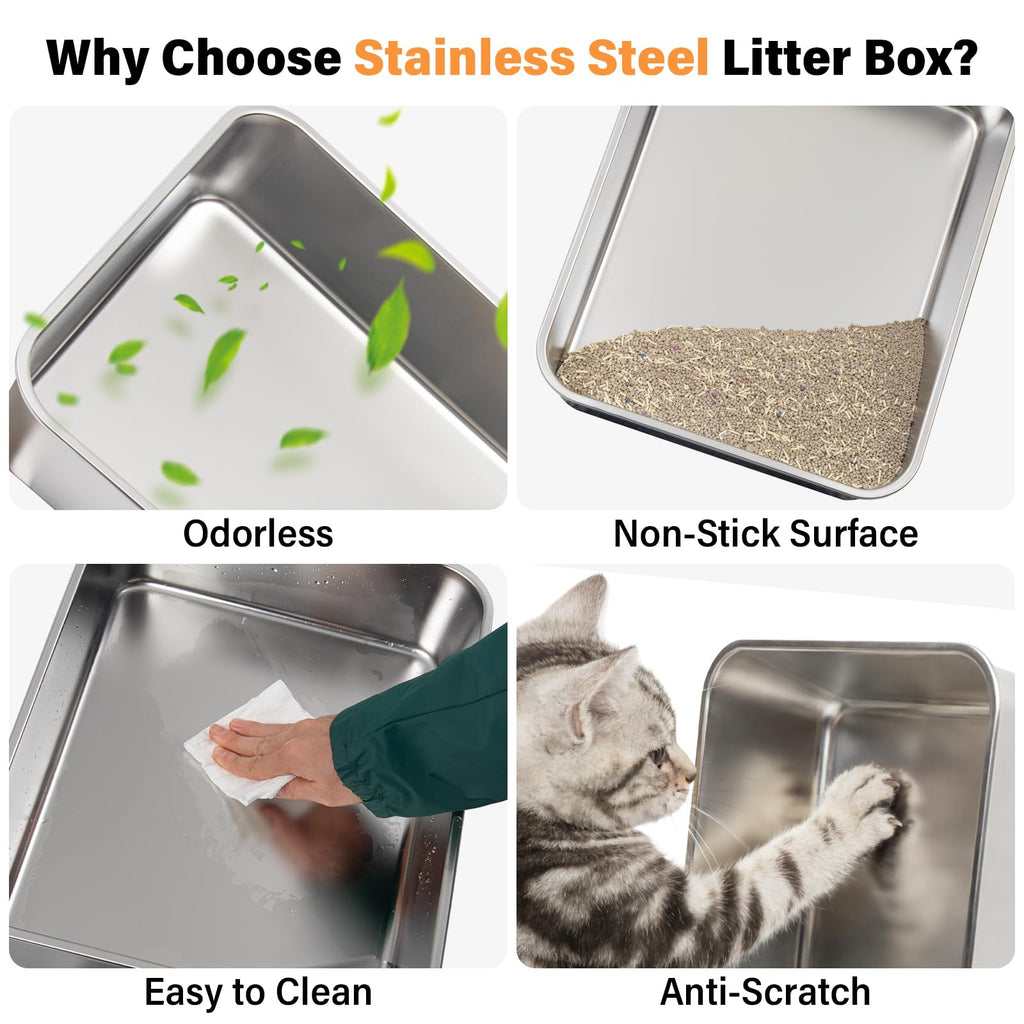 Stainless Steel Cat Litter Box O9860