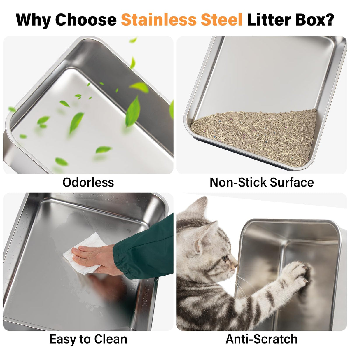 Stainless Steel Cat Litter Box O9860