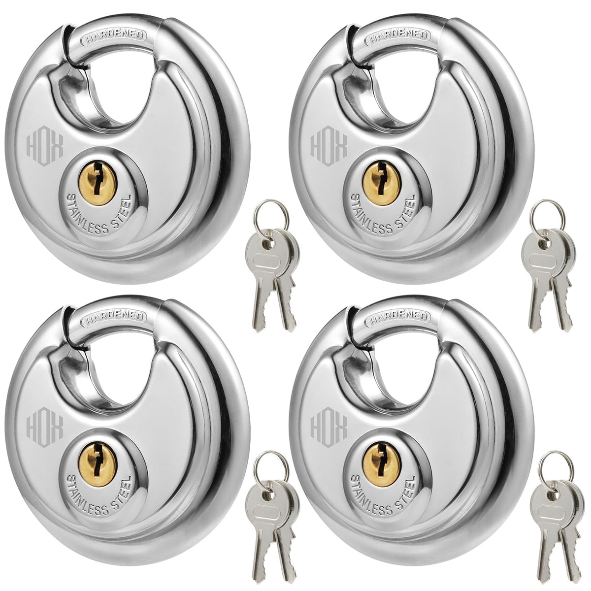 Keyed-Alike Disc Padlock 4-Pack N9663