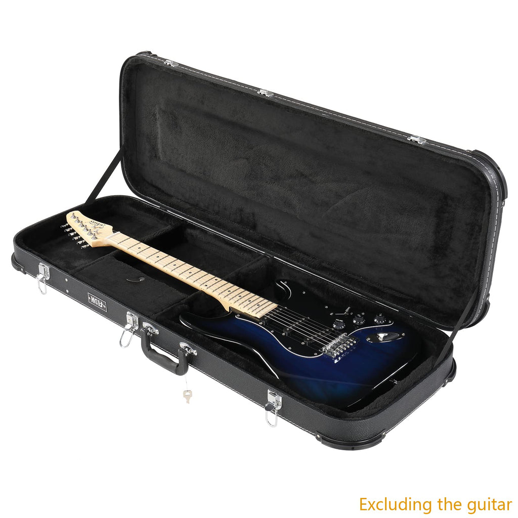 Black Electric Guitar Wood Hard Case with Handle J339429