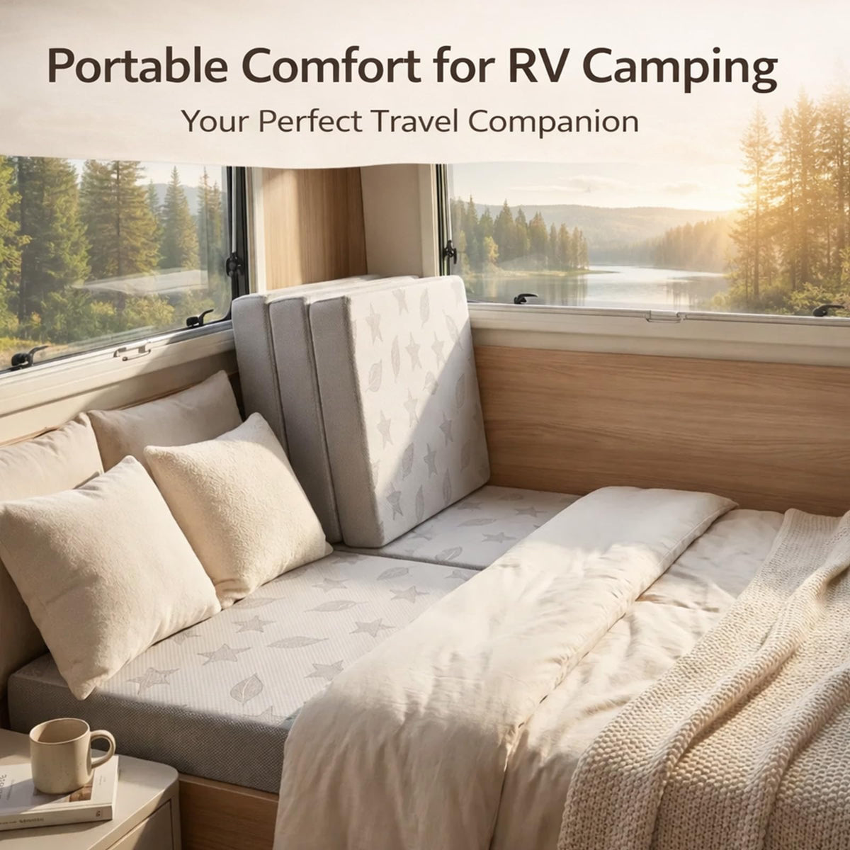 Twin 6-Inch Foam Tri Fold Floor Mattress with 2 Washable Covers F93508