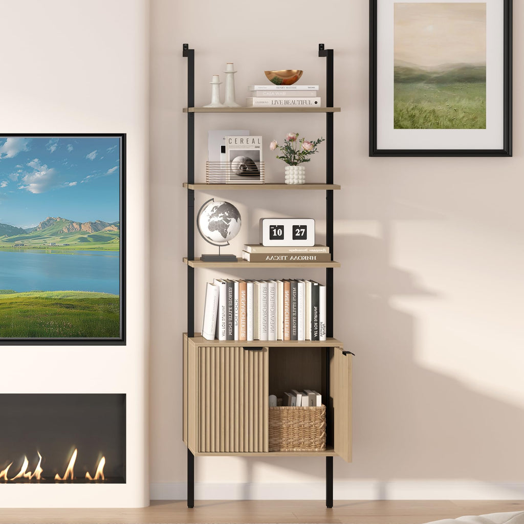73" Tall Bookshelf with Cabinet C155584