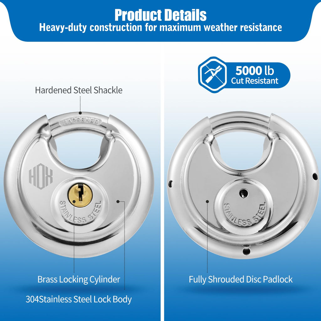 Keyed-Alike Disc Padlock 4-Pack N9663