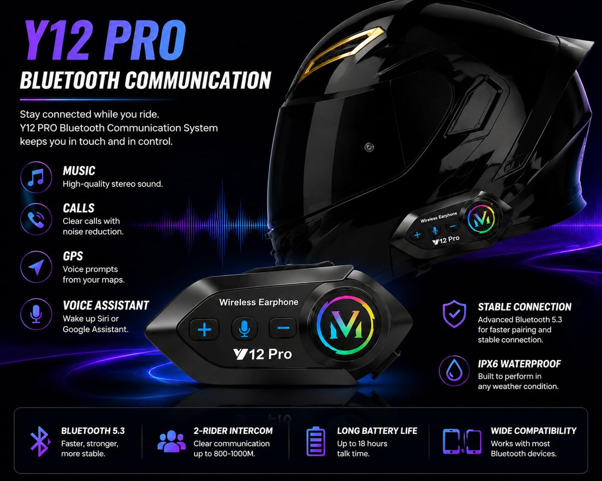 Bluetooth Modular Flip-Up Full Face Motorcycle Helmet E4233