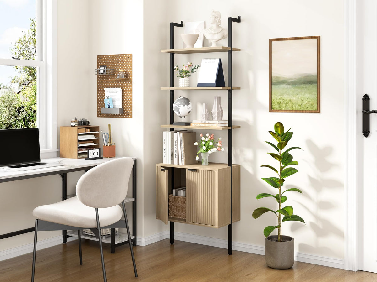 73" Tall Bookshelf with Cabinet C155584