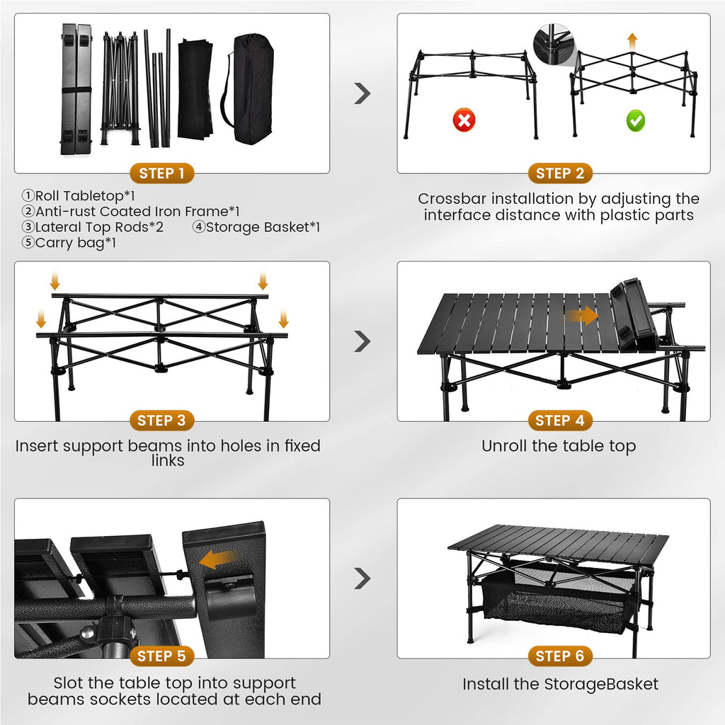 Lightweight Aluminum Folding Camping Table with Carrying Bag Q175