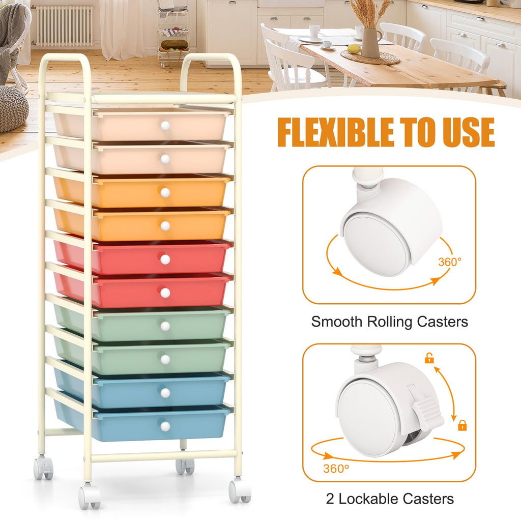 10 Drawer Rolling Storage Cart A7552