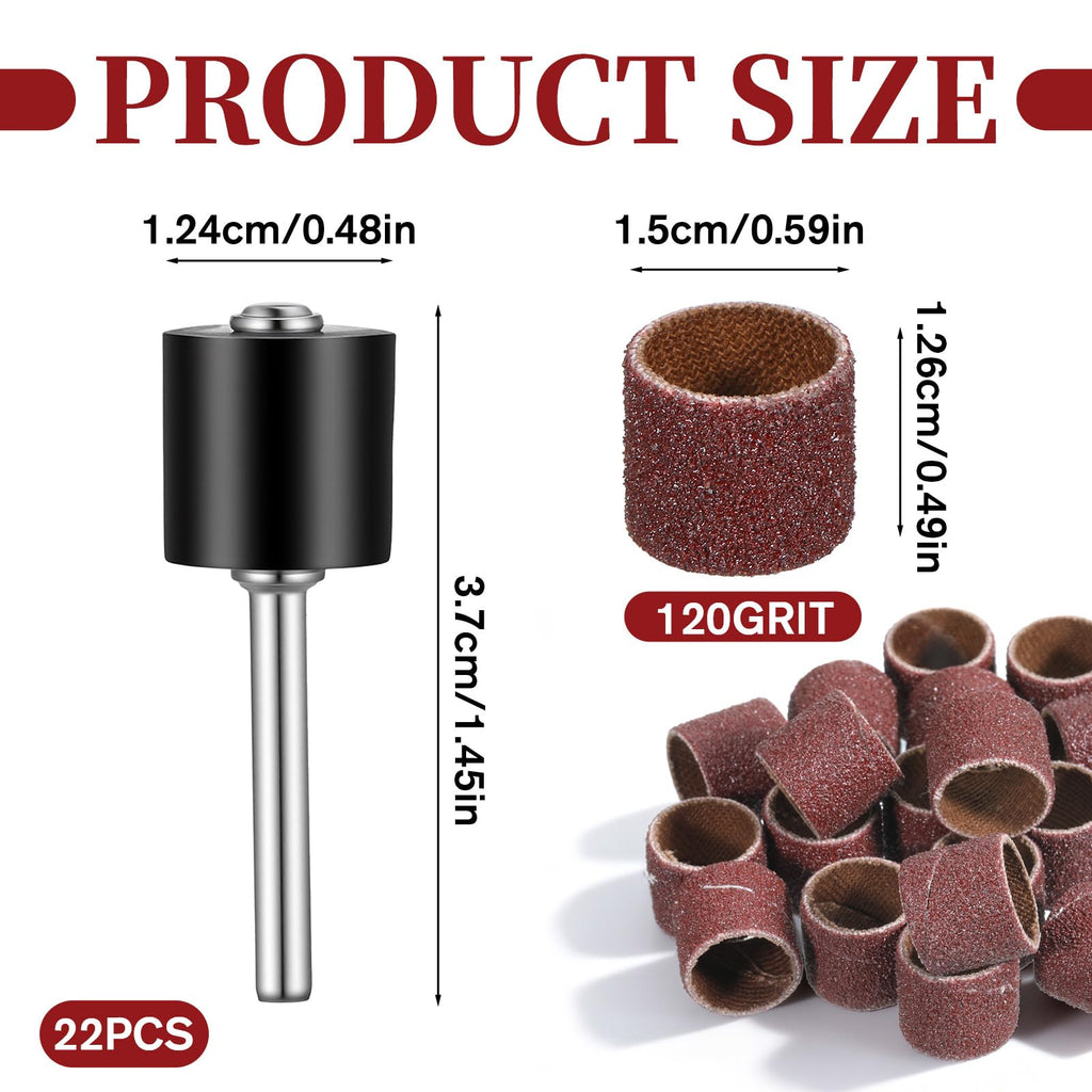 22Pcs Dog Nail Grinder Sanding Bands and Drums Replacement Kit F591519