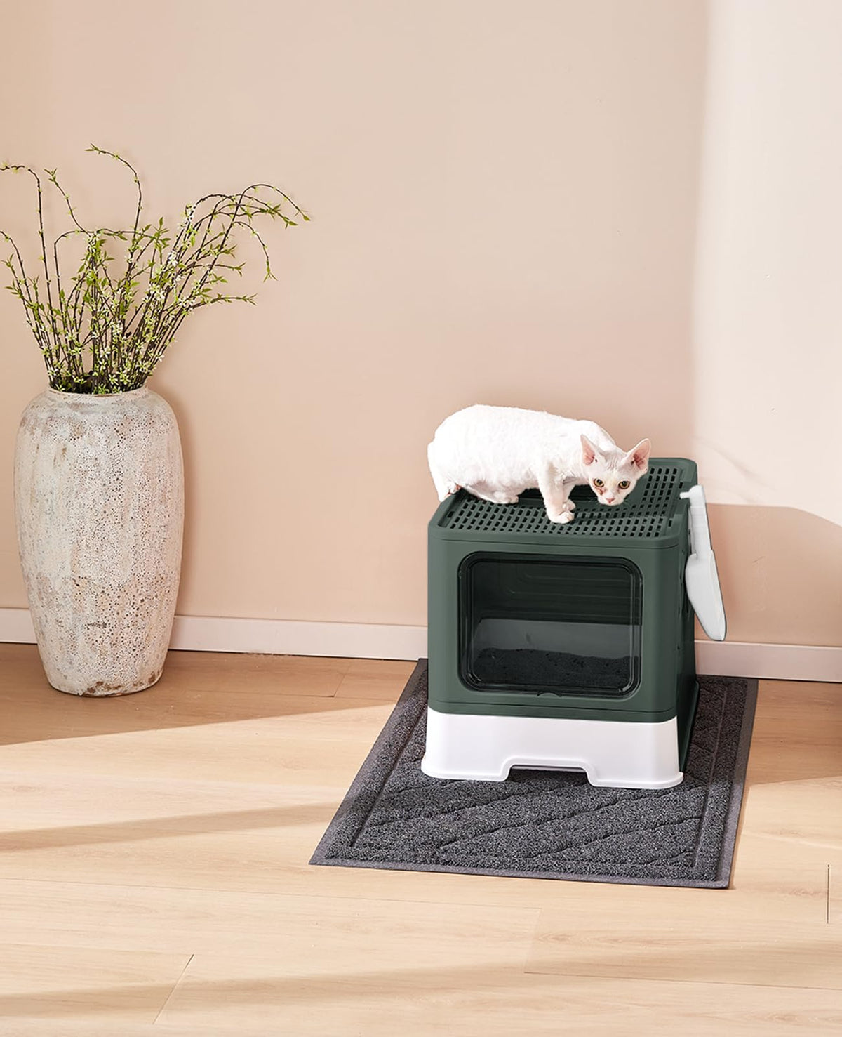 X-Large Cat Litter Box with Litter Mat and Scoop G7111
