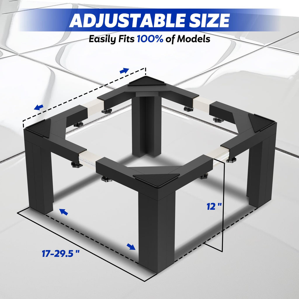 Heavy Duty Adjustable Laundry Pedestal Black G5478