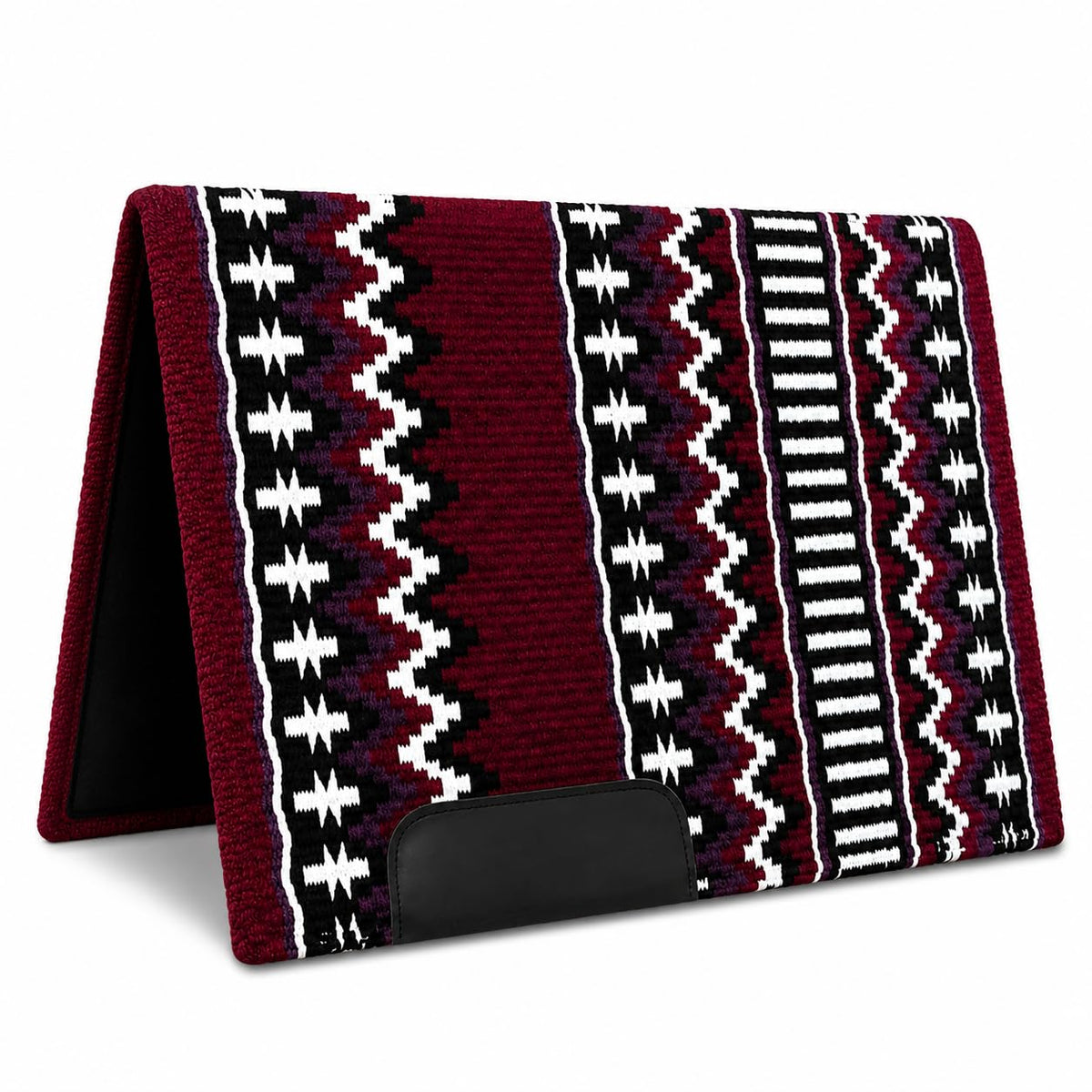 Burgundy Black White Tribal Horse Saddle Pad N404164
