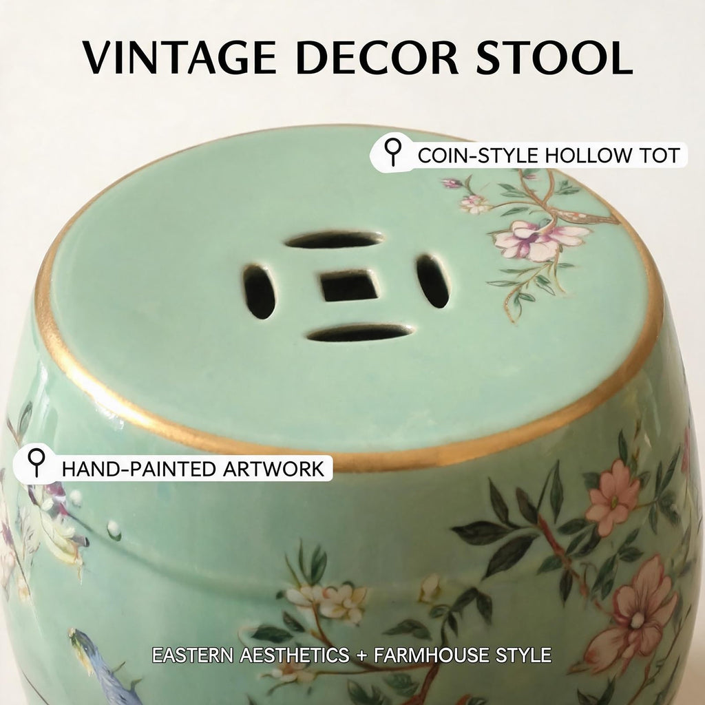 Hand-Painted Blue White Ceramic Garden Stool A79493