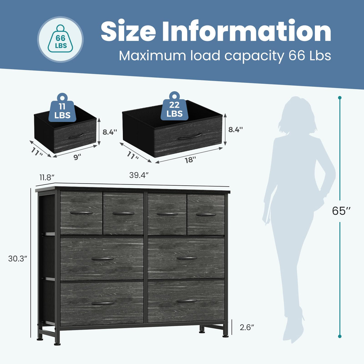 8 Fabric Drawer Dresser Q725