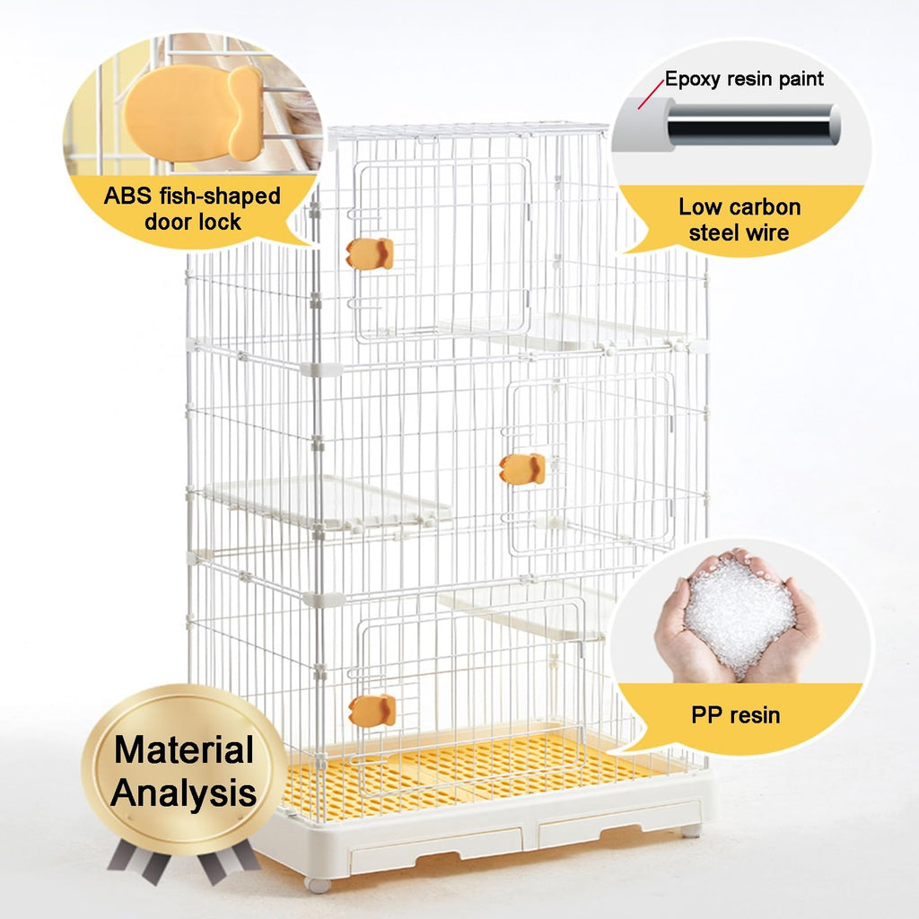 Detachable Metal Wire Cat Enclosure with Litter Box R694907