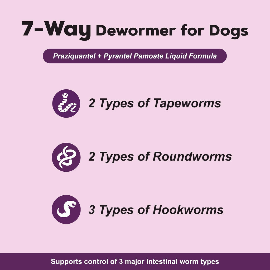 Dog Dewormer Liquid Formula with Praziquantel & Pyrantel Pamoate, 3.38 fl oz U336787