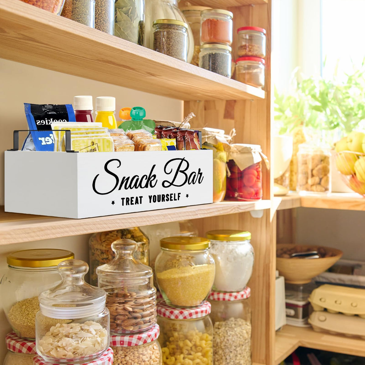 Wood 4 Compartment Snack Organizer X56023